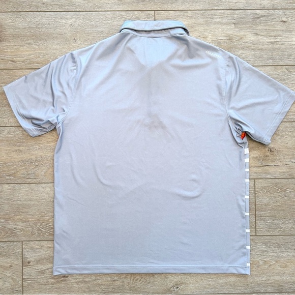 Slazenger Men’s Golf Sport Polo Shirt Size XL Gray Striped Front Breathable - Picture 6 of 8